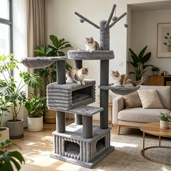 CastleTwig Multi-Level Cat Tree with Dual Hammock Perches