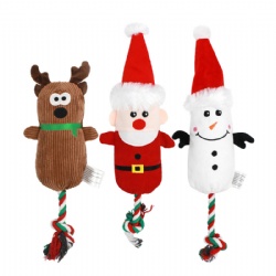 Pet Dog Toys Plush Deer Santa Claus Snowman Pet Toys for Dogs Squeaky Chewing Christmas Dog Toys