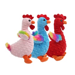 Three-Color Rooster Eco-Friendly Pet Plush Sound-Making Knotted Toy Interactive Teeth Grinding Toy
