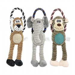 Corduroy Tough Nylon Rope Floppy Plush Animal Pet Cat Dog Toys Durable Cotton Rope Cat Toy