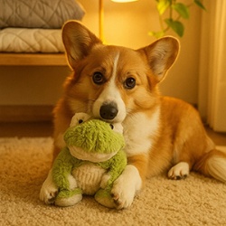 Factory Direct Supply Frog Bite-Resistant Plush Dog Toy with Long-Pile Sounding Feature for Boredom Relief Teething Pet Supplies