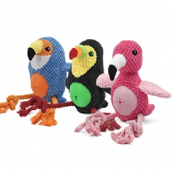 Plush Dog Toys Cute Parrot Wholesale Dog Squeaky Toys Interactive Pet Chew Toys