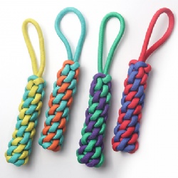 Wholesale Interactive Nylon Color-blocked Woven Chew-resistant Teeth-cleaning Knotted Dog Toy Ball