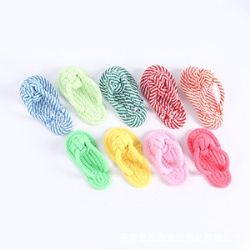 Pet Dog Chewing Knot Toy Cotton Rope Slippers Pet Toy Cleaning Teeth Bite Chewing Puppy Toy