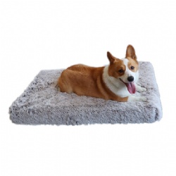 Wholesale Square Fluffy Pet Bed Long Plush Massage Spa with Removable Cushion Washable Wool Foam Material