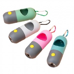 High Quality And Durable Portable LED Pet Waste Dispenser Biodegradable Capsule Dog Walking Bag with Waste Picker