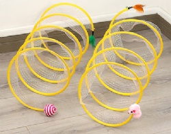 Cat Teaser Wand Toy-Self-Entertainment Boredom-Buster Energy-Burning Play Tunnel Ring-Through Design for Kitten