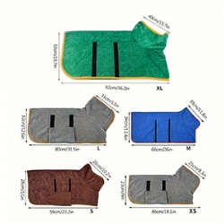 Soft Folding Portable Autumn/Winter Pet Clothes Quick-drying Polyester Bathrobe Full Wrap Design