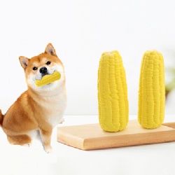 Corn Latex Interactive Chew Dog Toy BB Squeaky Durable Teeth Cleaning Boredom Relief