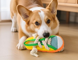 Dog Voice Sound Slippers Toy for Small & Medium Dogs-Molar Teeth Grinding Bite Resistant