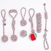 Eco-Friendly Tennis Cotton Rope Dog Toys for Chewing-Anxiety Relief & Exercise Pet Colorful Knot 5 6 Pack Set Toys