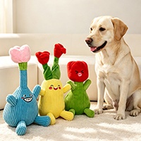 Flower Treat Hiding Plush Dog Toy with Three Design Options