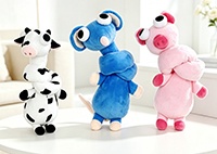 Wholesale Plush Squeaky Dog Toy Long Body Animal Toy with Dual Squeaker