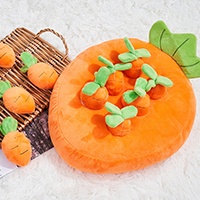 Cute Design Interactive Anti-Biting Dog Puzzle Feeding Toy Plush Dog Chew Toy with Carrot Strawberry Pineapple Filled PP Cotton