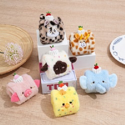 Eco-Friendly Daily Cute Soft Stuffed for Roll Animal Pattern Durable Teeth Cleaning Interactive Squeaky Pet Plush Toy