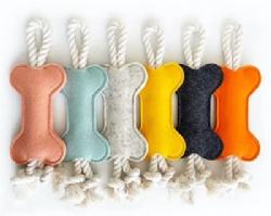 Felt Cloth Bone Dog Toy Durable Biting Resistant Molar Toy for Puppy Teeth Cleaning