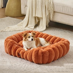 Wholesale Custom Logo Luxury Pet Supplier Donut Plush Cat Dog Bed