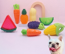 Pet Toys for Dogs TPR Fruit Vegetable Chew Squeaky Toy Interactive Training Puppies Toys
