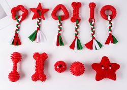 Factory Direct Sale Durable Pet Teeth Cleaning Rubber Dog Pet Christmas Toy