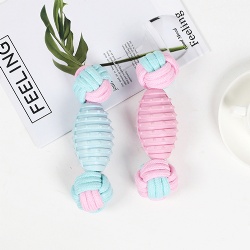 Interactive Dog Chew Toy Cotton Rope Double Ball Pet Teething Toy