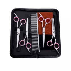Stainless Steel Dog Grooming Scissors Kit with Safety Round Tip