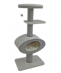 Premium Oval-Shaped Cat Tower in Modern Gray
