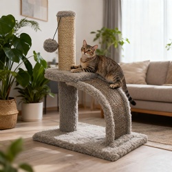 CurveScratch Cat Lounge Tree with Play Ball
