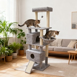 Multi-Level Cozy Cat Tree with Scratching Posts & Play Nooks